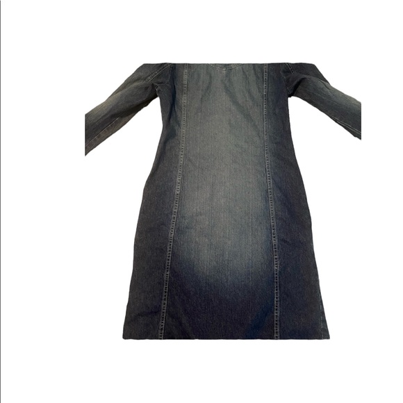 HENNES midi denim long sleeve button up dress 8 EUC - Picture 9 of 9